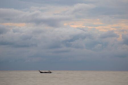 speed Boat on Poda Island with blue skyの写真素材