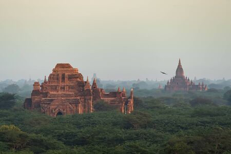 Bagan, Myanmar Land of many pagodas at the morningの写真素材