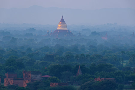 Bagan, Myanmar Land of many pagodas at the morning