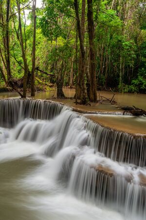 Huai Mae Khamin Waterfall Kanchanaburi  Thailandの写真素材
