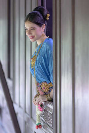 Portrait Thai model in Thai period costumeの写真素材