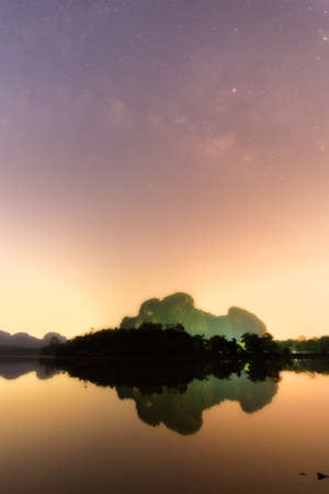 Milky Way  mountains Nong Thale  Krabiの写真素材