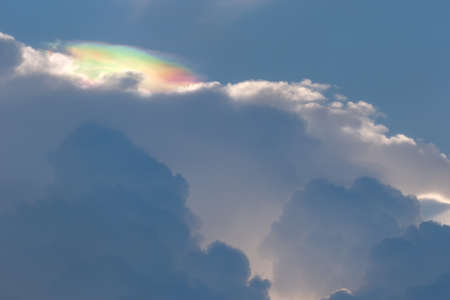 beautiful Iridescent pileus cloud from south of thailandの写真素材