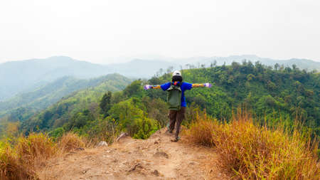 Travel in mountian "Khao Chang Phuak Mountain" Kanchanaburi thailandの写真素材
