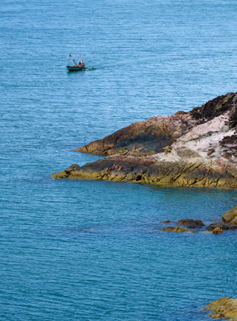 Cliffs, rocks that jut into the sea, Thailand,の写真素材