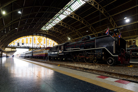 Bangkok Railway Station or Hua Lamphong in the evening