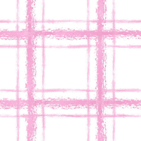 Seamless pink plaid pattern background. Watercolor checkered texture. Ideal for textile design, backgrounds, wrapping paperの写真素材