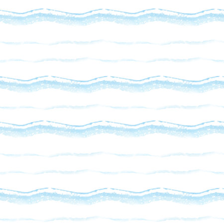 Seamless blue wavy lines pattern. Abstract watercolor background. Light texture perfect for textile design, wrapping paper, nursery decorの写真素材