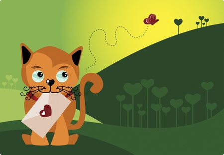 postman pussycat valentine's dayのイラスト素材