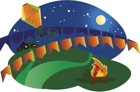 typical festival in Brazil, June and July.のイラスト素材