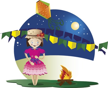 Typical festival in Brazil, June and July.のイラスト素材