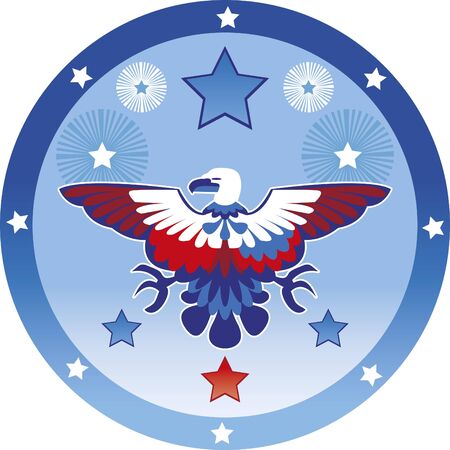 Eagle July 4th - Image of a stylized eagle with the colors of the independence of the   United States. July 4thのイラスト素材