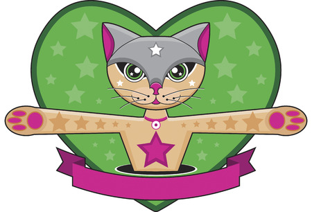 Kitten hug - Cat giving a super hugのイラスト素材