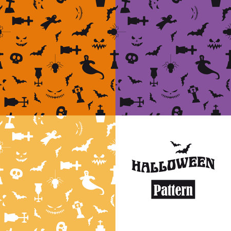 Pattern Set of halloween elementsのイラスト素材