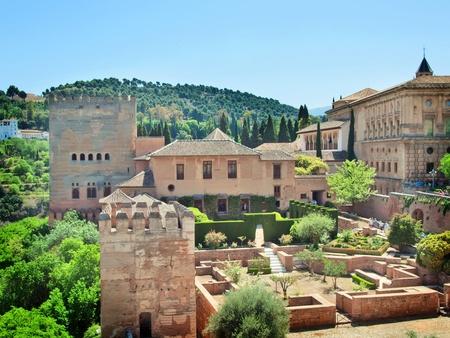 The Alhambra  Alhambra in Granada, view top. Andalucia, Spainのeditorial素材