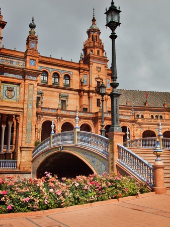 Famous Plaza de Espana, Sevilla, Spainのeditorial素材