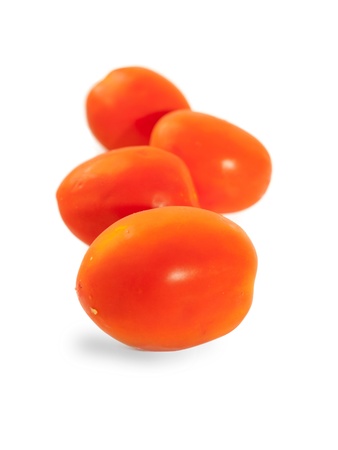  Plum tomatoes  on white backgroundの写真素材