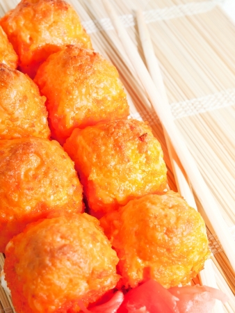 baking sushi  with  chopsticksの写真素材