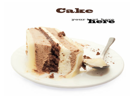 slice of chocolat mousse cake on white plate
