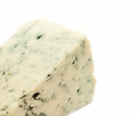  slice dor blue cheese isolated on white backgroundの写真素材