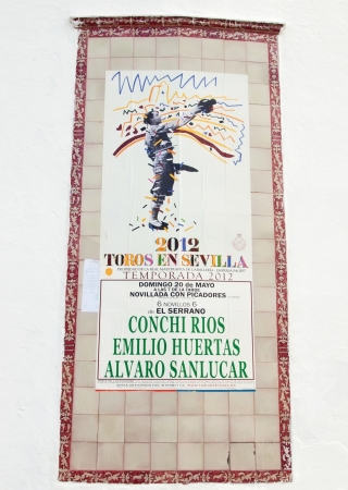 SPAIN - BILLBOARD 20 may 2012: billboard printed by Spain, toros in Sevilla 20 may 2012, Spainのeditorial素材