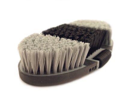 soft brush  black and grey for grooming horsesの写真素材