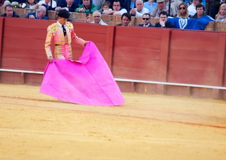 SEVILLA -MAY 20: Novilladas in Plaza de Toros de Sevilla. Novillero:Alvaro Sanlucar. May 20, 2012 in Sevilla (Spain)のeditorial素材