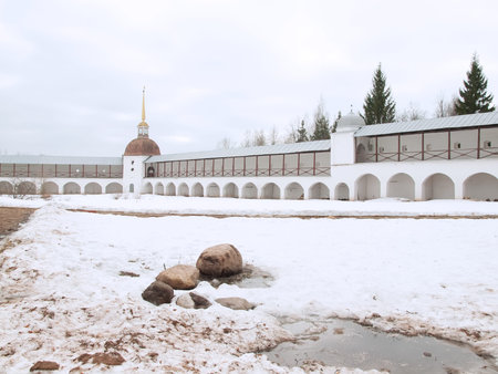 View of Tikhvin Uspensky monastery, Russia 