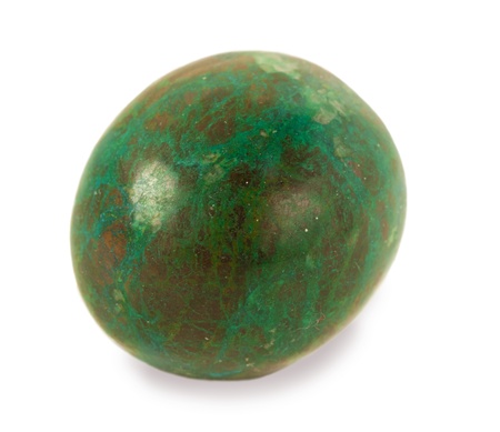  chrysocolla stone isolated on whiteの写真素材