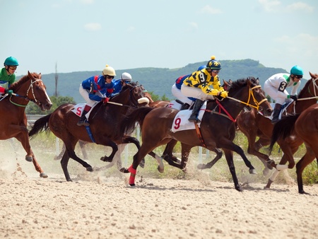 PYATIGORSK,RUSSIA - JULY 7: race for the Big prize OaKS on July 7, 2013 in Pyatigorsk, Caucasus, Russia. のeditorial素材