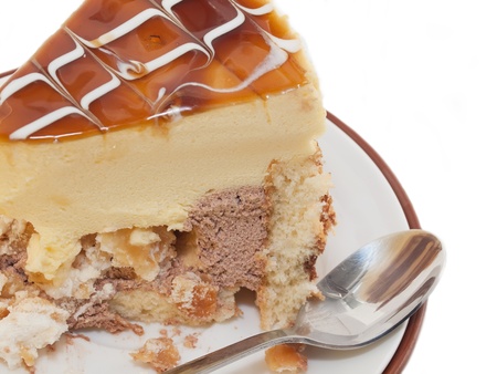 piece of delicious cake with mango mousseの写真素材