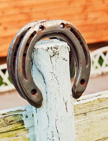 Lucky horseshoe. outdoorの写真素材