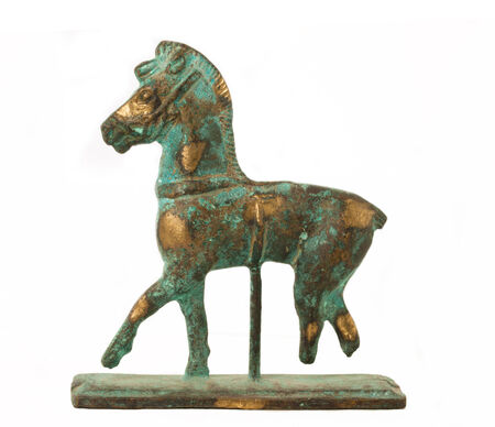 Horse from bronze isolatedの写真素材