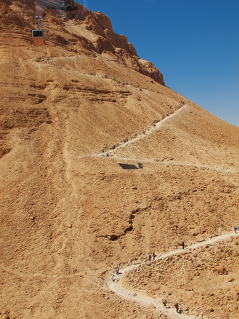 road in fortress Masada, Israelの写真素材