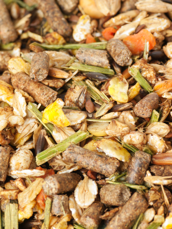 natural muesli background with herbs. for horse. macroの写真素材