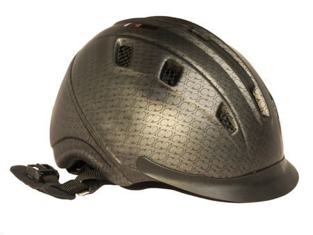 Horse riding grey  helmet  isolatedの写真素材