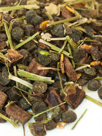 Background of herbal high quality  muesli  for horse.の写真素材