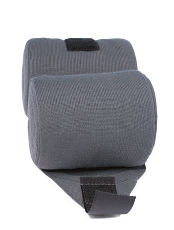 horse grey knitwear bandages isolated on whiteの写真素材