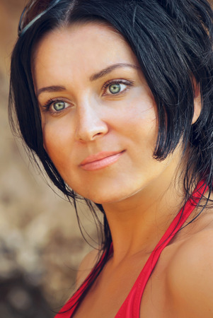 portrait of pretty girl in bikiniの写真素材