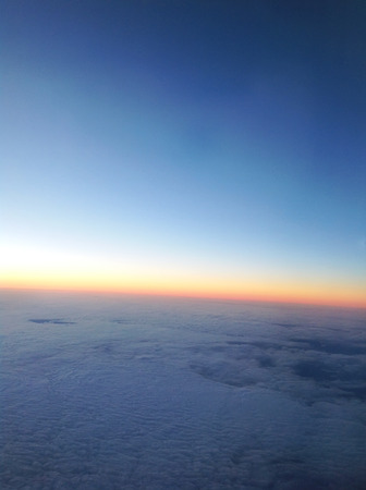 view  sunset from airplane backgroundの写真素材