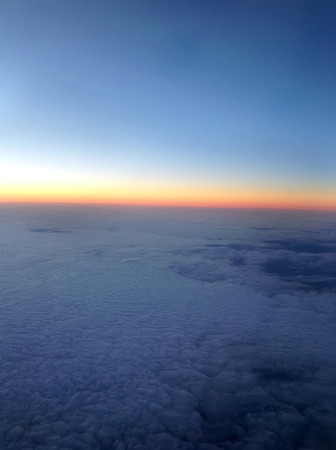 view sunset from airplane backgroundの写真素材