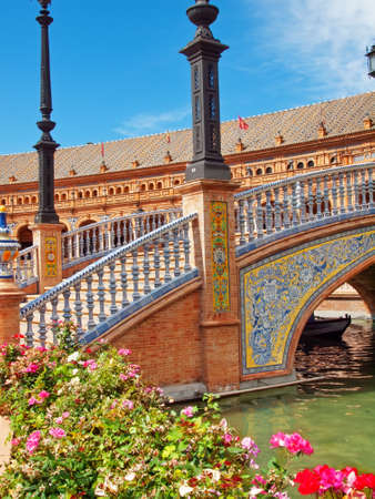 Famous Plaza de Espana, Sevilla, Spainの写真素材