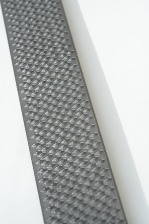 close up shot new rasp for trimming horse foot around white background. horse care conceptの写真素材