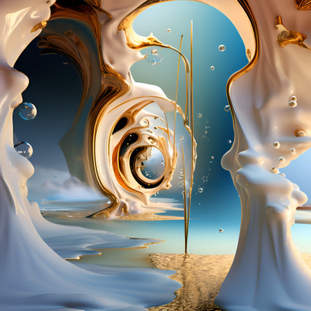 abstract portal of time and four dimensions concept. pastel colors. Digital artwork. AI generatedの素材