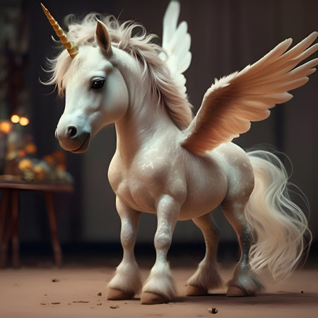 cutest adorable emotional Unicorn baby. Digital artwork. AI generatedの素材