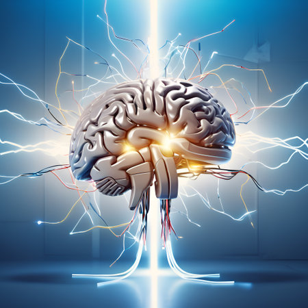 visual concept of Artificial intelligence, Ai digital brains against blu background. AI generated.の素材