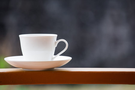 a white cup coffeeの写真素材