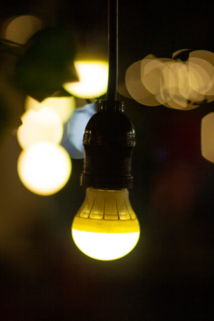nightlight with bokeh background, lamps in the night