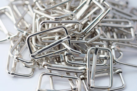 Metal constrictions 25 mm wire color nickel double-slotted. Used as sewing accessories for adjusting...
