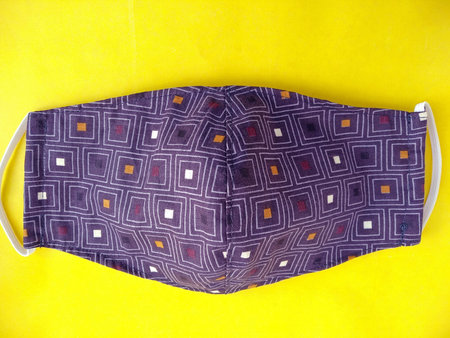 Purple  handmade reusable protective face mask. handmade mask from textile, protective against dust...
